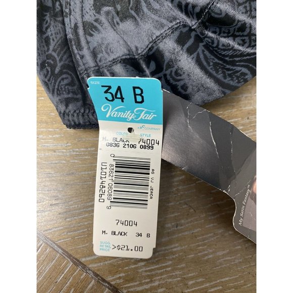 VTG Vanity Fair My Satin Fantasy Second Skin Strapless Bra 34 B Black Underwire‎ - Picture 5 of 11